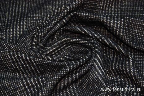 Костюмная (н) сине-черно-белая ш-150см - итальянские ткани Тессутидея арт. 05-2234