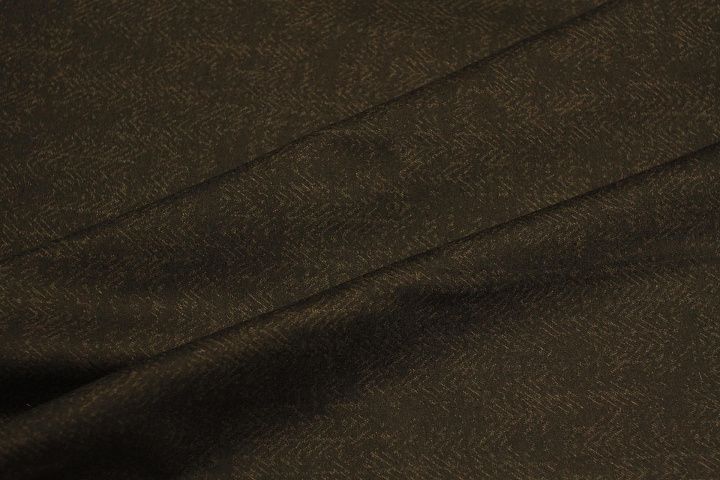 Костюмная шерсть+шелк (н) черно-коричневая стилизованная елочка - итальянские ткани Тессутидея арт. 05-4965