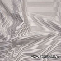 Сорочечная (н) сине-коричневая полоска на белом  - итальянские ткани Тессутидея арт. 01-5961