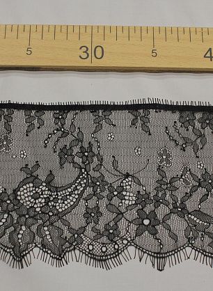 Кружево (о) черное ш-13см - в интернет-магазине тканей Тессутидея арт. F-6208