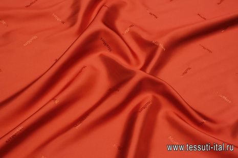 Подкладочная (о) красная с надписью - итальянские ткани Тессутидея арт. 08-1445