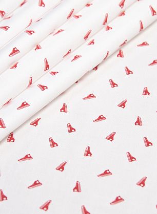 Сорочечная (н) красные кеды на белом - в интернет-магазине тканей Тессутидея арт. 01-5684
