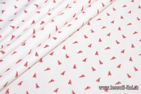 Сорочечная (н) красные кеды на белом - итальянские ткани Тессутидея арт. 01-5684