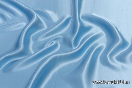 Шелк атлас (о) голубой - итальянские ткани Тессутидея арт. 10-2530