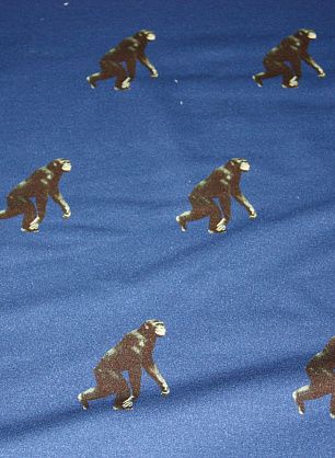 Футер (н) обезьяны на синем - в интернет-магазине тканей Тессутидея арт. 12-0488