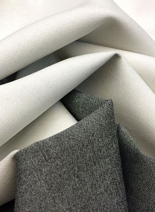 Плательная дабл стрейч (о) серо-белая - в интернет-магазине тканей Тессутидея арт. 03-5272