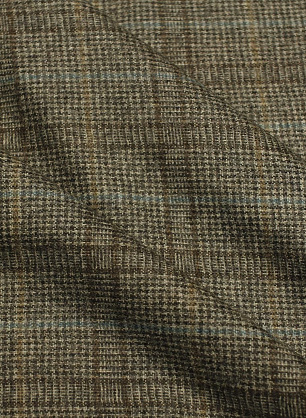 Костюмная кашемир+шерсть (н) бежево-коричневая клетка - в интернет-магазине тканей Тессутидея арт. 05-4959