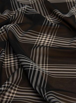 Шифон (н) крупная черно-белая клетка - в интернет-магазине тканей Тессутидея арт. 10-0921