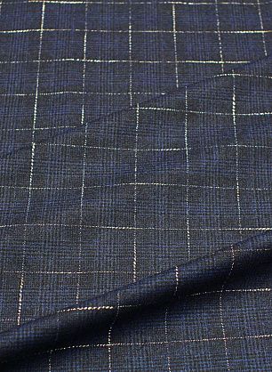 Костюмная стрейч (н) сине-белая клетка - в интернет-магазине тканей Тессутидея арт. 05-4600