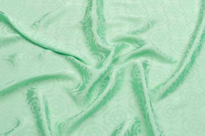 Плательная жаккардовая (о) салатовая - итальянские ткани Тессутидея арт. 03-6766
