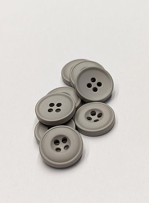Пуговица пластик 4 прокола d-18мм серая - итальянские ткани Тессутидея F-6114