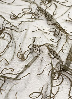 Кружевное полотно (н) коричнево-зеленое Solstiss - в интернет-магазине тканей Тессутидея арт. 03-6133