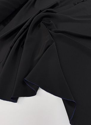 Плательная вискоза+ полиэстер кади (о) черная - в интернет-магазине тканей Тессутидея арт. 04-1828