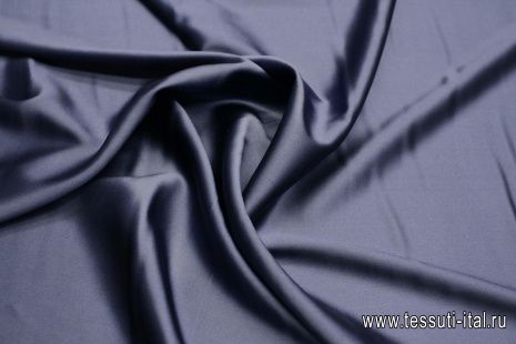 Шелк атлас стрейч (о) темно-синий - итальянские ткани Тессутидея арт. 10-3315