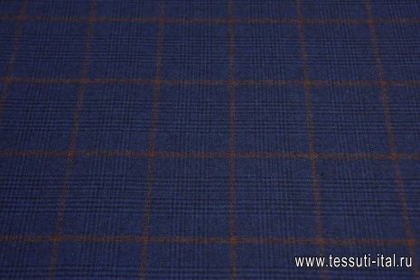 Костюмная (н) сине-черно-коричневая клетка - итальянские ткани Тессутидея арт. 05-3829