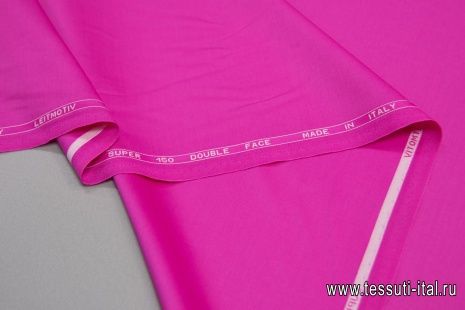 Плательная шерсть супер (о) Leitmotiv ярко-розовая - итальянские ткани Тессутидея арт. 17-0681