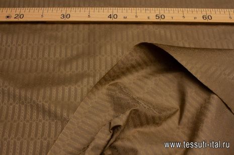 Плащевая с водоотталкивающим покрытием (н) логотип на коричневом - итальянские ткани Тессутидея арт. 11-0488