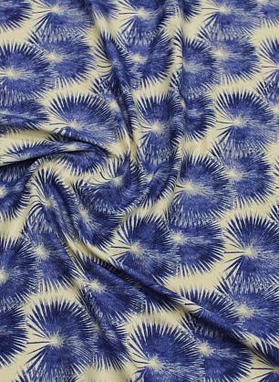 Сорочечная (н) серо-синий рисунок на айвори - в интернет-магазине тканей Тессутидея арт. 01-7537