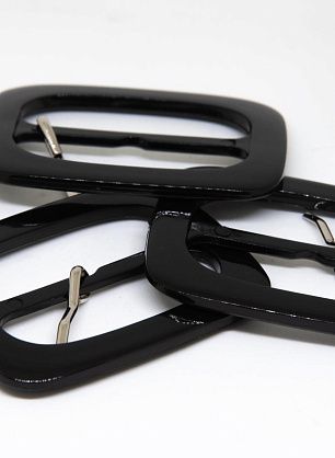 Пряжка пластик ш-4,5см черная - итальянские ткани Тессутидея F-4553