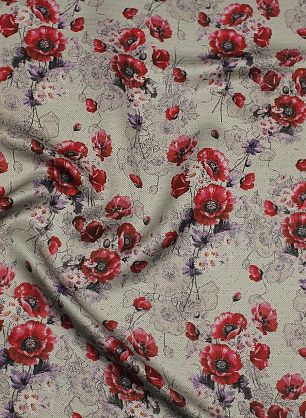 Шелк жаккард (н) цветочный рисунок на сером - в интернет-магазине тканей Тессутидея арт. 10-3800