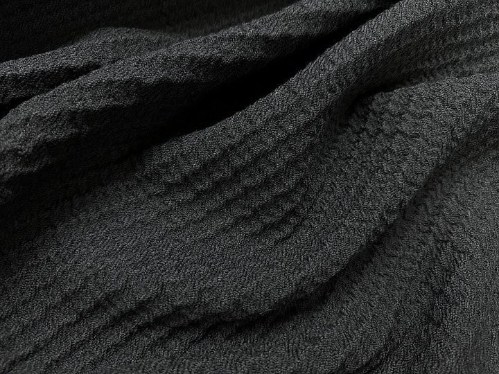 Жаккард стрейч фактурный (н) черный Armani - итальянские ткани Тессутидея арт. 03-2592