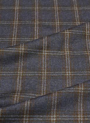 Костюмная (н) сине-коричневая клетка - в интернет-магазине тканей Тессутидея арт. 05-4601