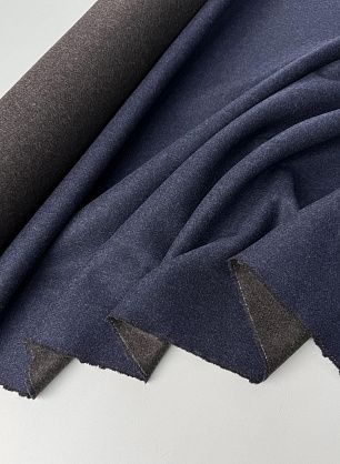 Пальтовая дабл двухслойная (о) темно-синяя/темно-коричневая - в интернет-магазине тканей Тессутидея арт. 09-2174