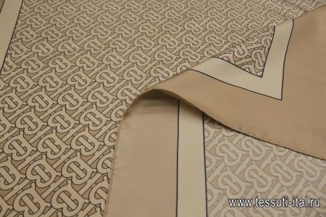 Платок 90*90см бежевый - итальянские ткани Тессутидея арт. F-6232