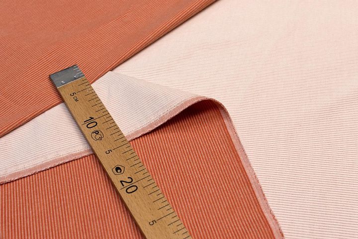 Вельвет дабл (о) оранжевый/белый - итальянские ткани Тессутидея арт. 01-5267