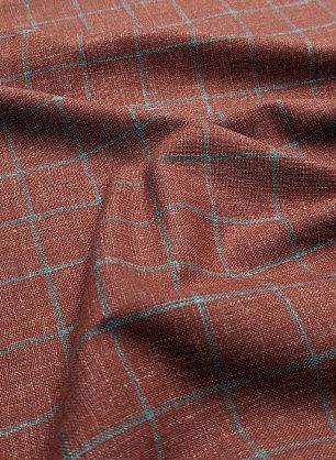 Костюмная (н) терракотово-серая клетка - в интернет-магазине тканей Тессутидея арт. 05-4349