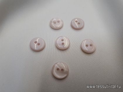 Пуговица пластик 2 прокола светло-розовая d-12мм - итальянские ткани Тессутидея арт. F-4031