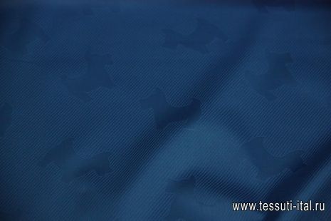 Сорочечная (о) собаки на синем - итальянские ткани Тессутидея арт. 01-3124