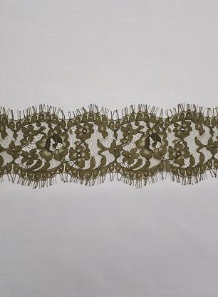 Кружево (о) хаки ш-8,5см Solstiss - итальянские ткани Тессутидея 03-5223