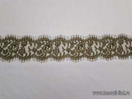 Кружево (о) хаки ш-8,5см Solstiss - итальянские ткани Тессутидея арт. 03-5223