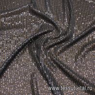 Плательная (о) стилизованные строчки и пайетки на темно-синем - итальянские ткани Тессутидея арт. 03-6999
