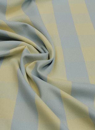 Лен с хлопком костюмный (н) молочно-голубая клетка - в интернет-магазине тканей Тессутидея арт. 16-0887