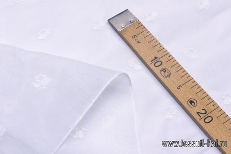 Плательная (н) белая вышивка на белом - итальянские ткани Тессутидея арт. 03-5985