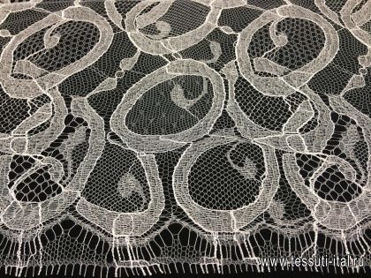 Кружево с люрексом (н) бело-серебрянное Solstiss - итальянские ткани Тессутидея арт. 03-5065