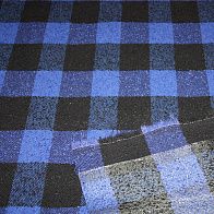 Пальтовая букле клетка double (н) сине-черная смальта Prada - итальянские ткани Тессутидея арт. 09-0959