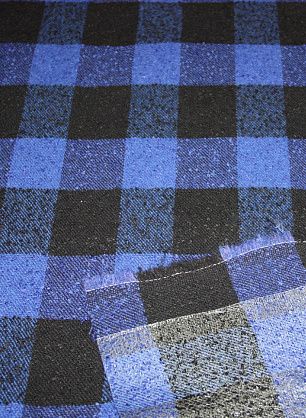 Пальтовая букле клетка double (н) сине-черная смальта Prada - в интернет-магазине тканей Тессутидея арт. 09-0959