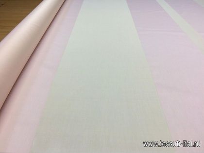 Органза полоска (о) бежево-розовая - итальянские ткани Тессутидея арт. 03-4549