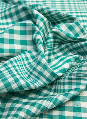 Плательная (н) бело-бирюзовая клетка - в интернет-магазине тканей Тессутидея арт. 04-1288