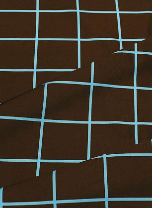 Шелк +вискоза (н) коричнево-голубая клетка - в интернет-магазине тканей Тессутидея арт. 10-4174