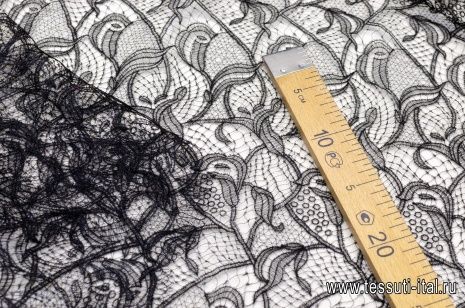 Кружевное полотно (о) черное Ermanno Scervino - итальянские ткани Тессутидея арт. 03-5835