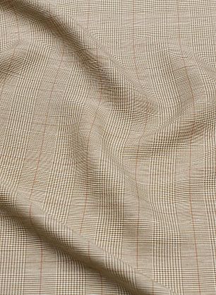 Костюмный лен (н) розово-бежевая стилизованная клетка  - в интернет-магазине тканей Тессутидея арт. 05-4639