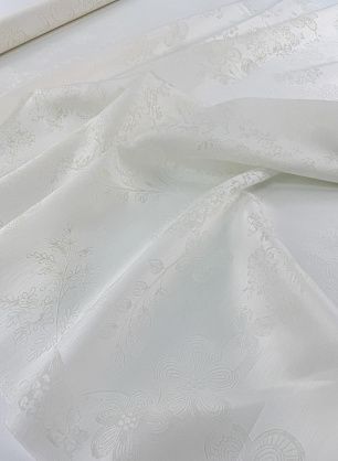 Органза деворе (о) белый цветочный принт на белом - в интернет-магазине тканей Тессутидея арт. 10-4752