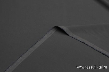 Плательная кади шелк с вискозой (о) темно-серая - итальянские ткани Тессутидея арт. 10-3384