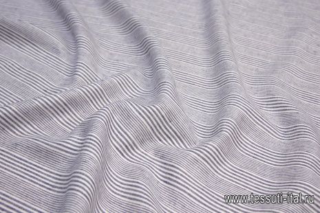 Лен (н) бело-фиолетовая полоска - итальянские ткани Тессутидея арт. 16-0628