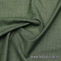 Костюмная шерсть стрейч (о) черно-зеленая - итальянские ткани Тессутидея арт. 05-4755