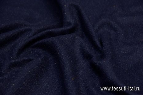 Пальтовая лоден (о) стилизованная полоска на темно-синем - итальянские ткани Тессутидея арт. 09-1792